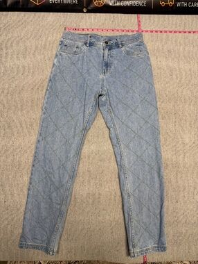 PLEASURES Ingress Quilted Jeans Washed Indigo Size 32